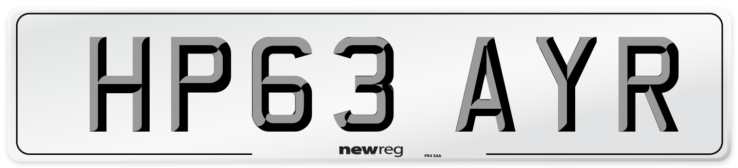 HP63 AYR Number Plate from New Reg